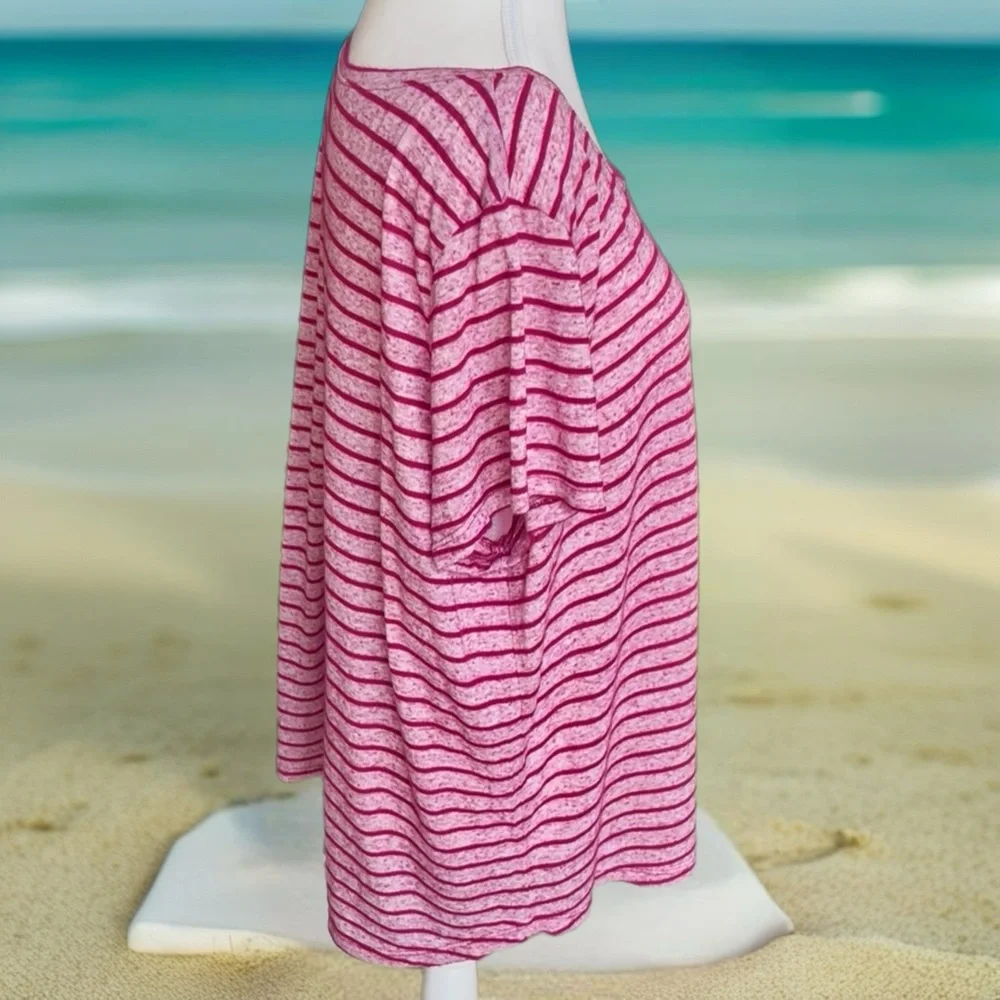 SOLD. Pink Striped Women's Top - Picture 7 of 8